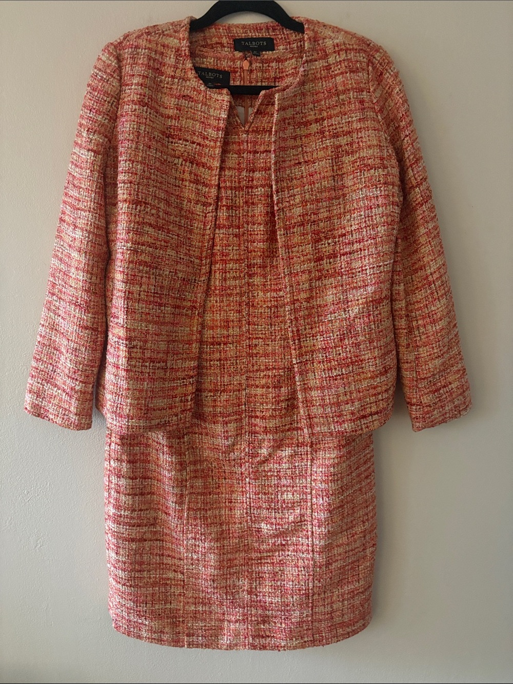 Talbots tweed two-piece midi dress and jacket set